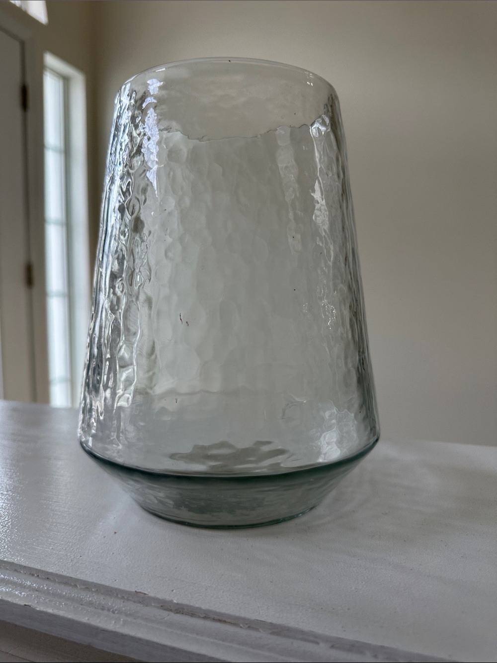 Textured Clear Glass Accent Vase - Clear